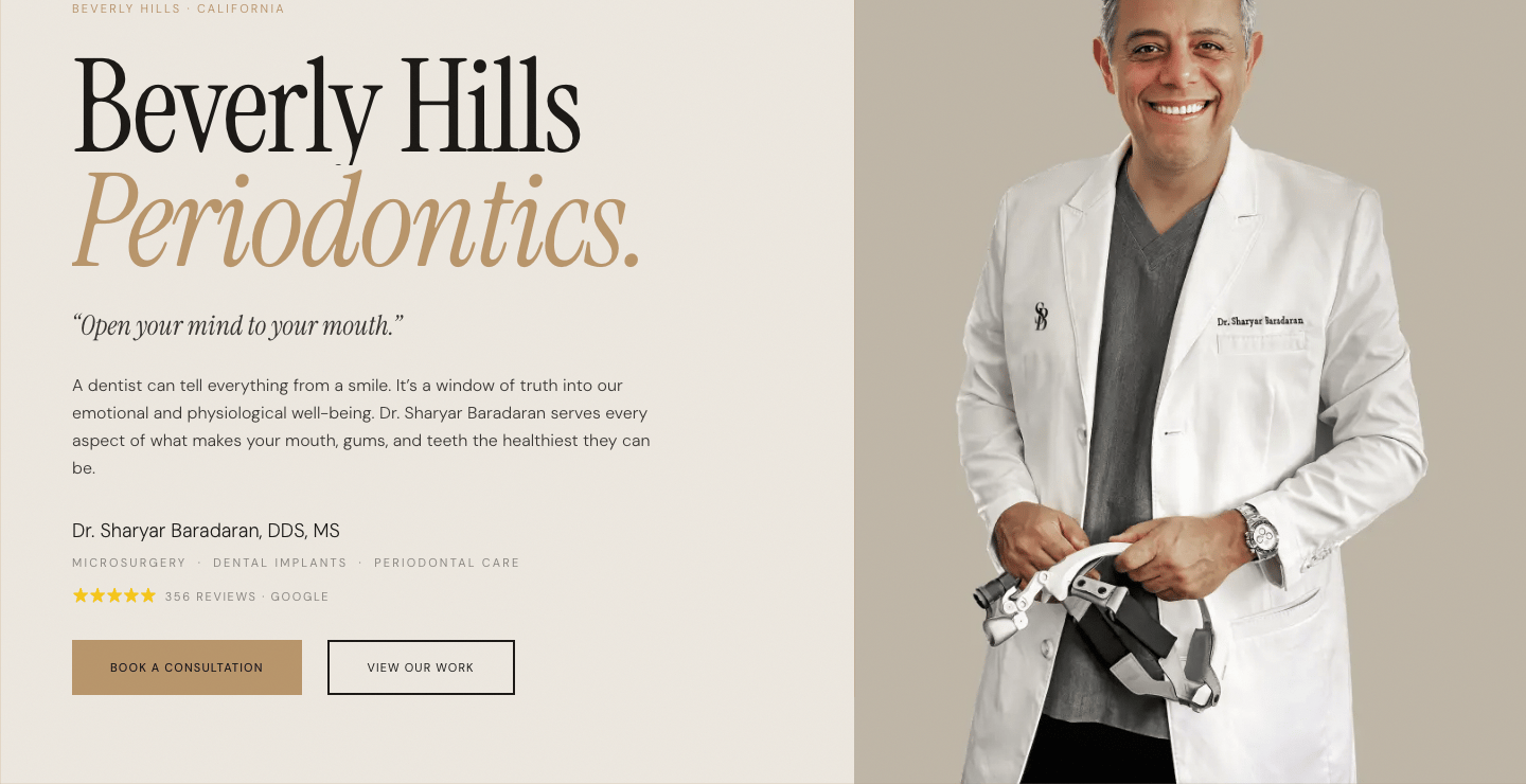 Dr. Baradaran Periodontics website